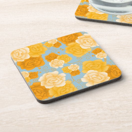 Maßgeschneiderte Rose und Wirbel Getränkeuntersetzer (Linke Seite)