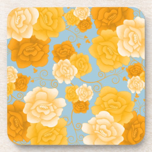 Maßgeschneiderte Rose und Wirbel Getränkeuntersetzer (Vorderseite)