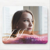 Maßgeschneiderte Rosen Gold Watercolor Foto Mit Mo Mousepad (Vorne)