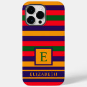 Maßgeschneiderte Rot-Gelb-grüne Streifen Case-Mate iPhone Hülle (Rückseite)