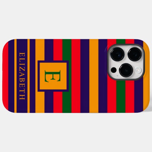 Maßgeschneiderte Rot-Gelb-grüne Streifen Case-Mate iPhone Hülle (Rückseite (Horizontal))