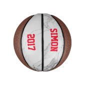 Maßgeschneiderte Rot-Marmor-Textur Mini Basketball (Vertikal)
