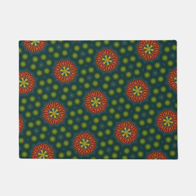 Maßgeschneiderte Rot- und grüne Punkte Stammtischm Fußmatte (Vorderseite)