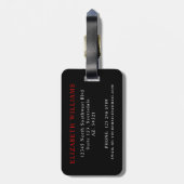 Maßgeschneiderte Rot- und Schwarzweißlinien Gepäckanhänger (Rückseite vertikal)