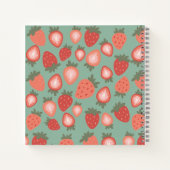 Maßgeschneiderte Rote Erdbeere Nahtloses Muster Notizblock (Rückseite)