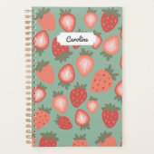 Maßgeschneiderte Rote Erdbeere Nahtloses Muster Planer (Vorderseite)
