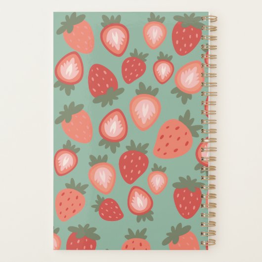 Maßgeschneiderte Rote Erdbeere Nahtloses Muster Planer (Rückseite)