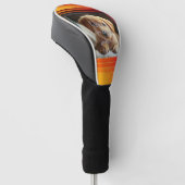 Maßgeschneiderte rote orangefarbene Rahmenfarben Golf Headcover (angewinkelt)