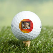 Maßgeschneiderte rote orangefarbene Rahmenfarben Golfball (Insitu T-Shirt)