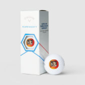 Maßgeschneiderte rote orangefarbene Rahmenfarben Golfball (Verpackung)