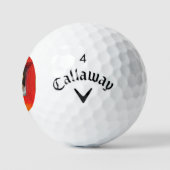 Maßgeschneiderte rote orangefarbene Rahmenfarben Golfball (Logo)