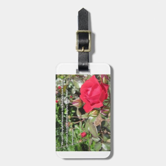 Maßgeschneiderte Rote Rose Gepäckmarke - Dankbarke Gepäckanhänger (Vorderseite vertikal)