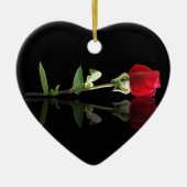 Maßgeschneiderte Rote Rose Keramik Ornament (Vorne)