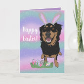 Maßgeschneiderte Rottweiler Mix Osterfeier Karte (Vorderseite)