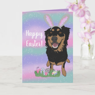 Maßgeschneiderte Rottweiler Mix Osterfeier Karte
