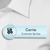 Maßgeschneiderte Round Logo Metallic Ice Baby Blue Namensschild