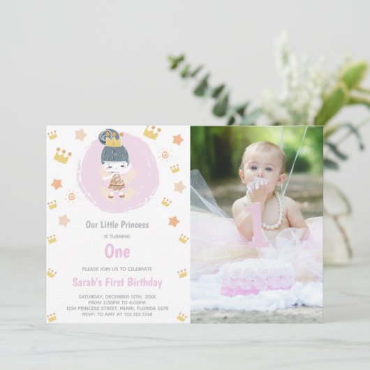 Maßgeschneiderte Royal Princess-Party Einladungen (Stehend Vorderseite)