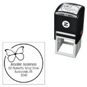 Maßgeschneiderte Rücksendeadresse für den Round Fl Permastempel (Beispiel)