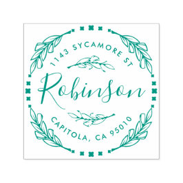 Maßgeschneiderte Rücksendeadresse für rustikale Bl Permastempel