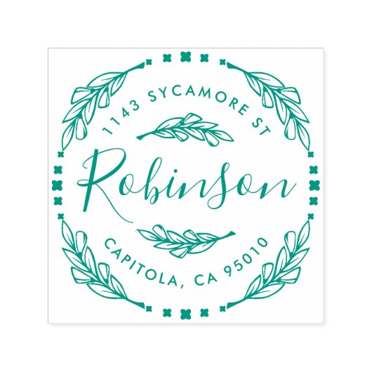 Maßgeschneiderte Rücksendeadresse für rustikale Bl Permastempel (Design)