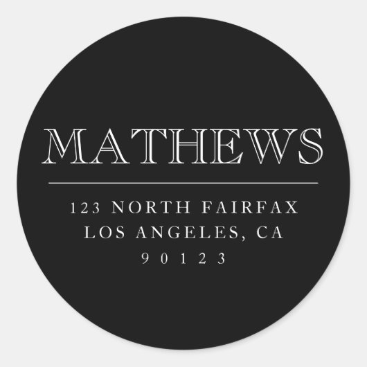 Maßgeschneiderte Rücksendeadresse Klassischer Rund Runder Aufkleber (Vorderseite)