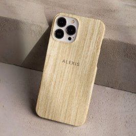 Maßgeschneiderte Rustikale Beige Imitat Holz Perso iPhone 16 Pro Hülle