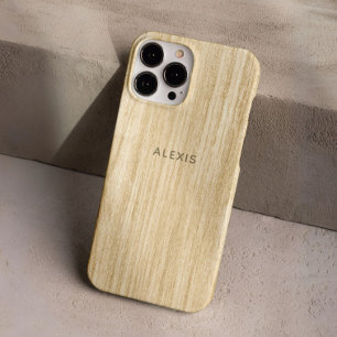 Maßgeschneiderte Rustikale Beige Imitat Holz Perso iPhone 16 Pro Hülle