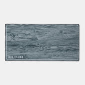 Maßgeschneiderte rustikale blaugraufarbene Imitat  Schreibtischunterlage (Vorderseite)