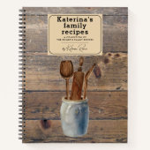 Maßgeschneiderte rustikale Holzküchenutensilien Fa Notizblock (Vorderseite)