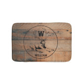 Maßgeschneiderte rustikale Holztextur & Hirschmono Badematte (Vorderseite)