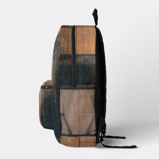 Maßgeschneiderte rustikale Holztextur & Hirschmono Bedruckter Rucksack (Rechts)