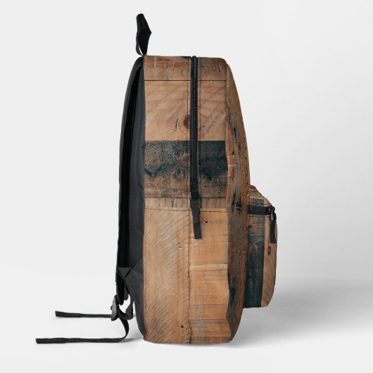 Maßgeschneiderte rustikale Holztextur & Hirschmono Bedruckter Rucksack (Links)