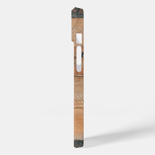 Maßgeschneiderte rustikale Holztextur & Hirschmono Case-Mate iPhone Hülle (Rückseite / Links)