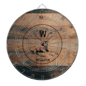 Maßgeschneiderte rustikale Holztextur & Hirschmono Dartscheibe (vorne)