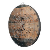 Maßgeschneiderte rustikale Holztextur & Hirschmono Dartscheibe (Vorderseite rechts)