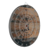 Maßgeschneiderte rustikale Holztextur & Hirschmono Dartscheibe (Vorderseite Links)