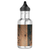 Maßgeschneiderte rustikale Holztextur & Hirschmono Edelstahlflasche (Rechts)