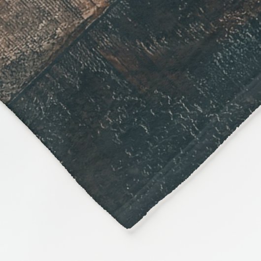 Maßgeschneiderte rustikale Holztextur & Hirschmono Fleecedecke (Ecke)