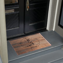 Maßgeschneiderte rustikale Holztextur & Hirschmono