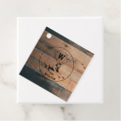 Maßgeschneiderte rustikale Holztextur & Hirschmono Geschenkanhänger (Beispiel)