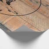 Maßgeschneiderte rustikale Holztextur & Hirschmono Geschenkpapier (Ecke)