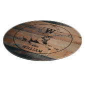 Maßgeschneiderte rustikale Holztextur & Hirschmono Schneidebrett (Ecke)