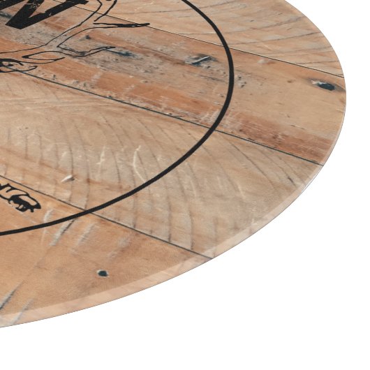 Maßgeschneiderte rustikale Holztextur & Hirschmono Schneidebrett (Ecke)