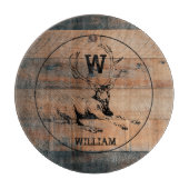 Maßgeschneiderte rustikale Holztextur & Hirschmono Schneidebrett (Vorderseite)