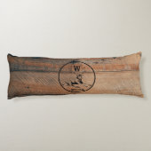 Maßgeschneiderte rustikale Holztextur & Hirschmono Seitenschläferkissen (Rückseite)
