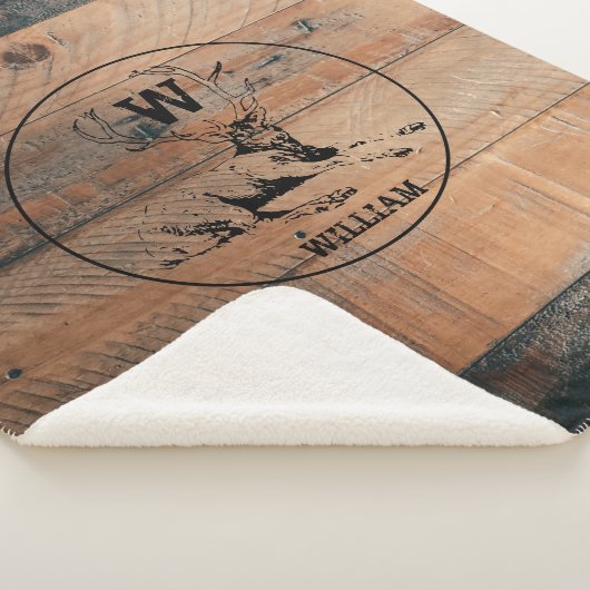 Maßgeschneiderte rustikale Holztextur & Hirschmono Sherpadecke (3/4)