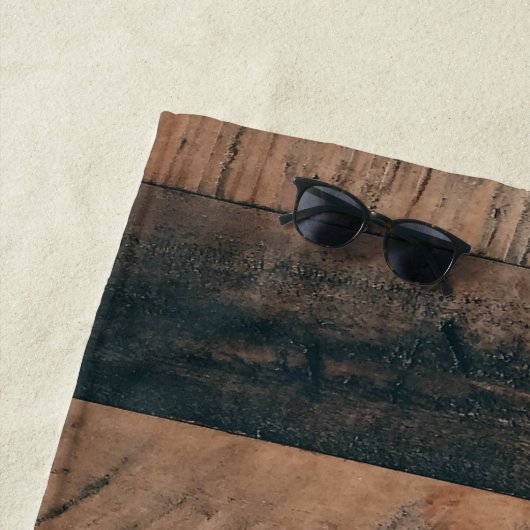 Maßgeschneiderte rustikale Holztextur & Hirschmono Strandtuch (Beispiel)