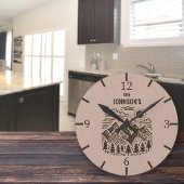Maßgeschneiderte Rustikale Moderne Berge Runde Wanduhr