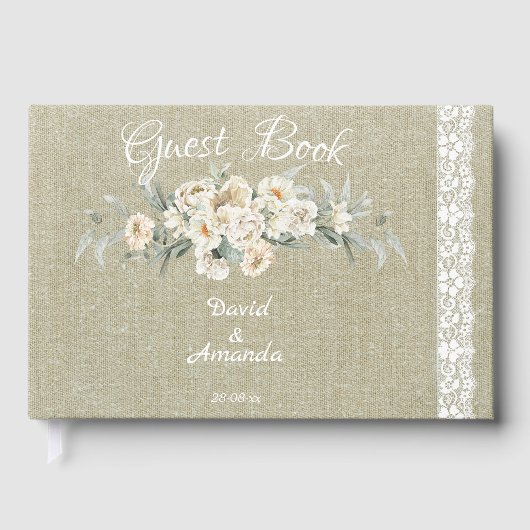 Maßgeschneiderte rustikale schöne braune Textur Sp Gästebuch (Vorderseite)