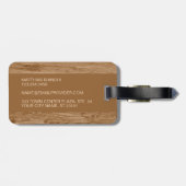 Maßgeschneiderte rustikale Tan Brown farbige Imita Gepäckanhänger (Rückseite horizontal)